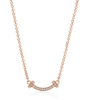 [TXL-26] Collar Tiffany T Smile Mini Pavé Oro Rosa