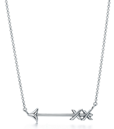 Collar Tiffany Corazón y Flecha XO Liso Plata