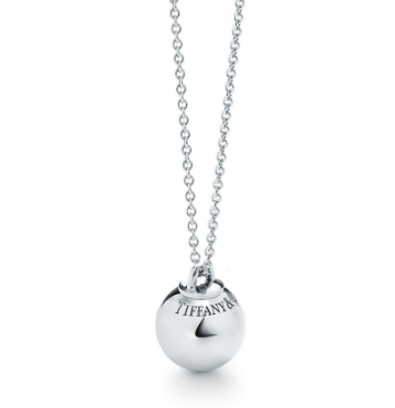 Collar Tiffany Esfera Colgante Plata