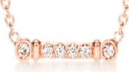 [N0084] Collar Tiffany Barra Circonias Bisel Oro Rosa