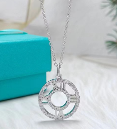 [N0086-2] Collar Tiffany Atlas Numeración Romana Plateado