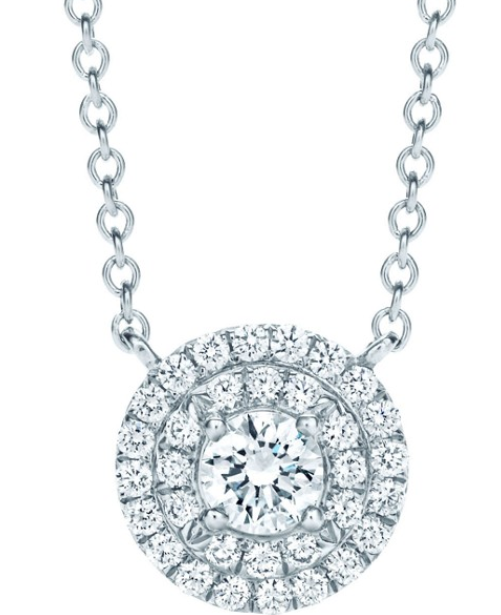 [N0103-2] Collar halo doble circonia grande plata