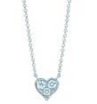 [N0106-2] Collar corazón tres circonias celestes plata