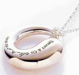 [N0108] Collar anillo grabado Return to Tiffany bicolor