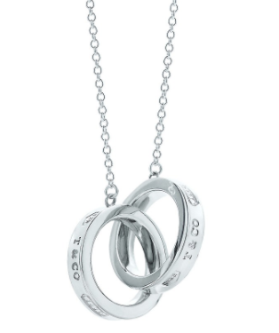 [N0115-1] Collar Tiffany dos aros entrelazados plata 925