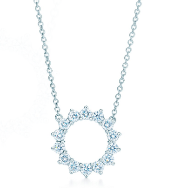 [N0120] Collar Tiffany aro circonias plata 925