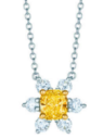 [N0121] Collar Tiffany flor mini piedra ámbar