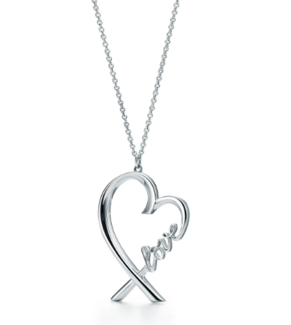 [N0128] Collar Tiffany corazón abierto love plata