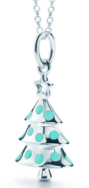 [N0203-1] Collar Tiffany Árbol de Navidad Lunares Turquesa