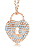 [N0204] Collar Tiffany Lock Candado Corazón Pavé