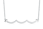 [N0209-2] Collar Tiffany T Barra Ondulada Plateada