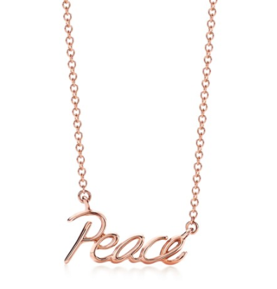 Collar Tiffany Peace Script Oro Rosa