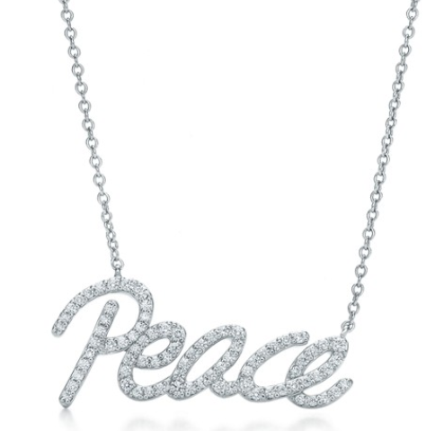 [N0224] Collar Tiffany Peace Pavé Plata