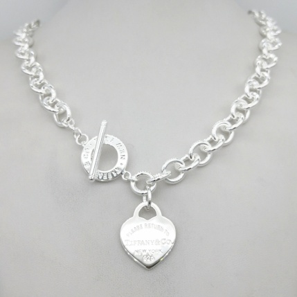[TIFN110] Collar Tiffany rolo dije corazón liso broche toggle