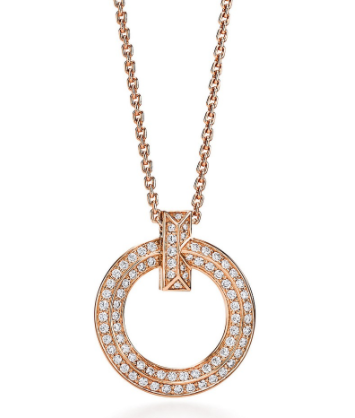 [N0281-2] Collar Aro Pavé Circonias Oro Rosa