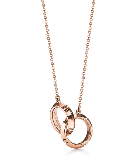 [N0282-1] Collar Aros Entrelazados Oro Rosa