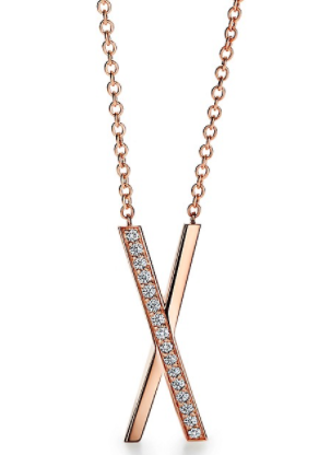 [N0286-1] Collar dije X pavé oro rosa