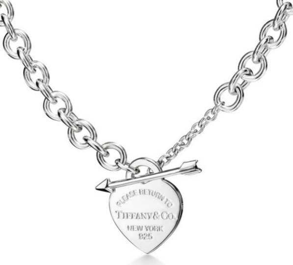 Collar Eslabones Gruesos Corazón con Flecha Plata 925