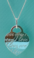 Collar Corazón Grabado I Love You Plata 925