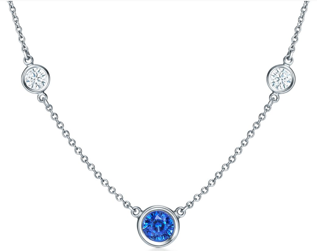 [N0341-1] Collar Elsa Peretti Piedras Circonia Azul Plata