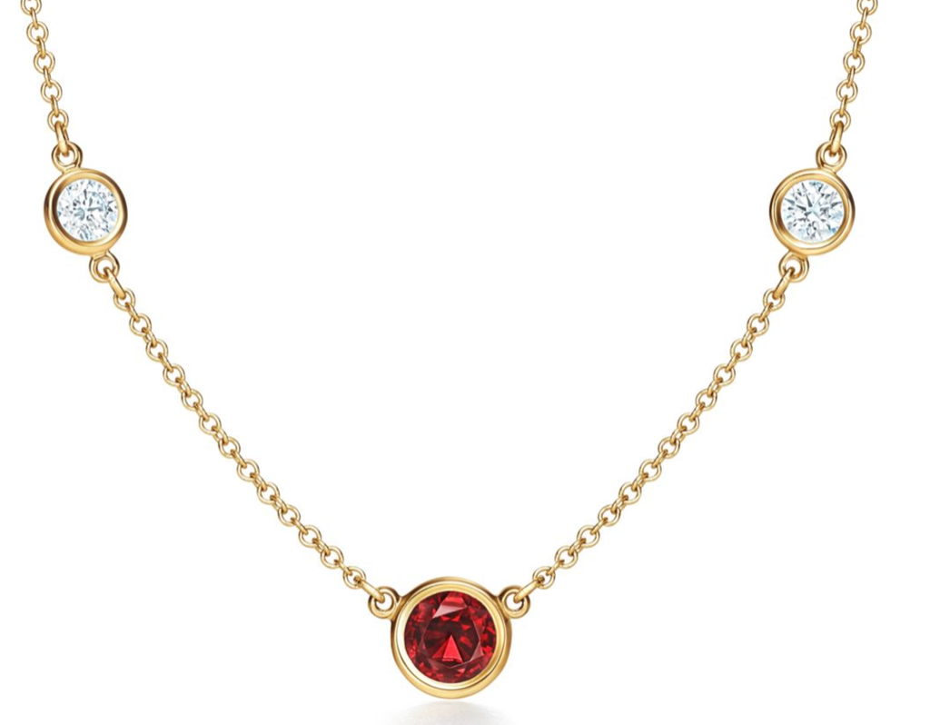 [N0341-2] Collar Elsa Peretti Piedras Circonia Roja Oro