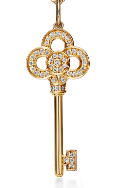[N0004] Charm llave Tiffany Keys trébol dorada