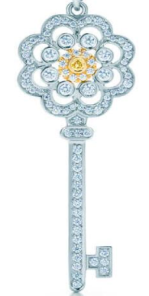 [N0006] Charm llave flor Tiffany Keys dorado