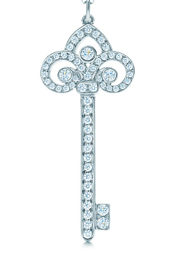 [N0008] Charm llave corona Tiffany Keys circonias