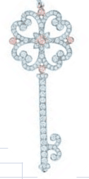 Charm llave corazones rosa Tiffany Keys grande
