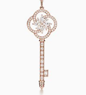 Charm Tiffany Keys Llave Trébol Oro Rosa