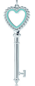 [N0098] Llave corazón esmalte turquesa y pavé Tiffany Keys