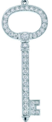 [N0125] Llave Tiffany ovalada pavé plata 925
