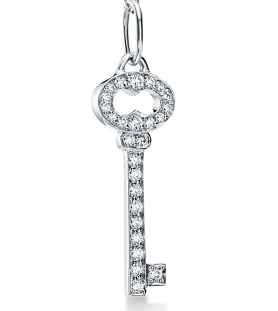 [N0126-1] Llave Tiffany corona pavé plata 925