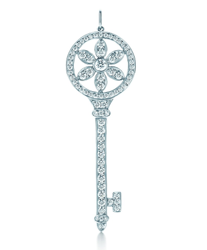 [N0136] Charm llave flor pavé Tiffany Keys