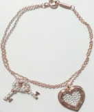 Brazalete Tiffany Keys Corazón y Llave Oro Rosa