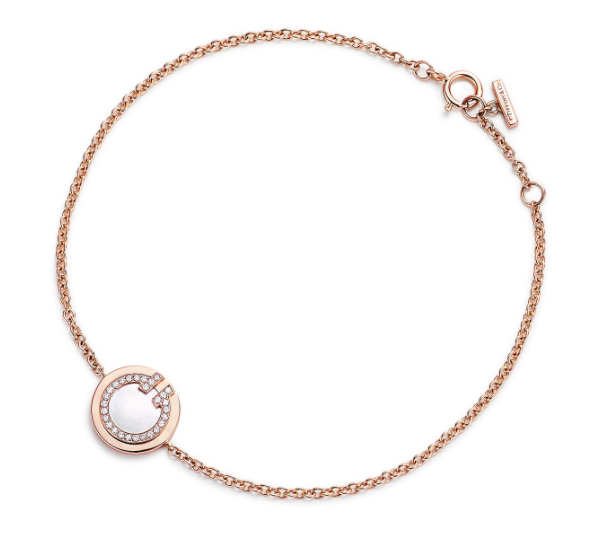 Brazalete Tiffany T Círculo Nácar y Pavé
