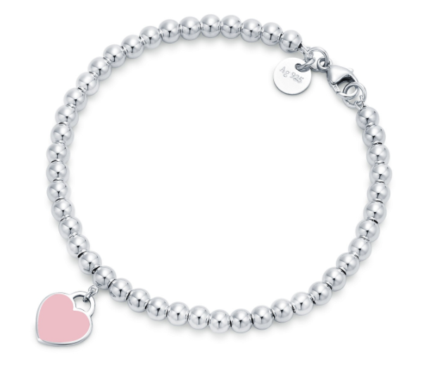Brazalete Return to Tiffany corazón rosa cuentas
