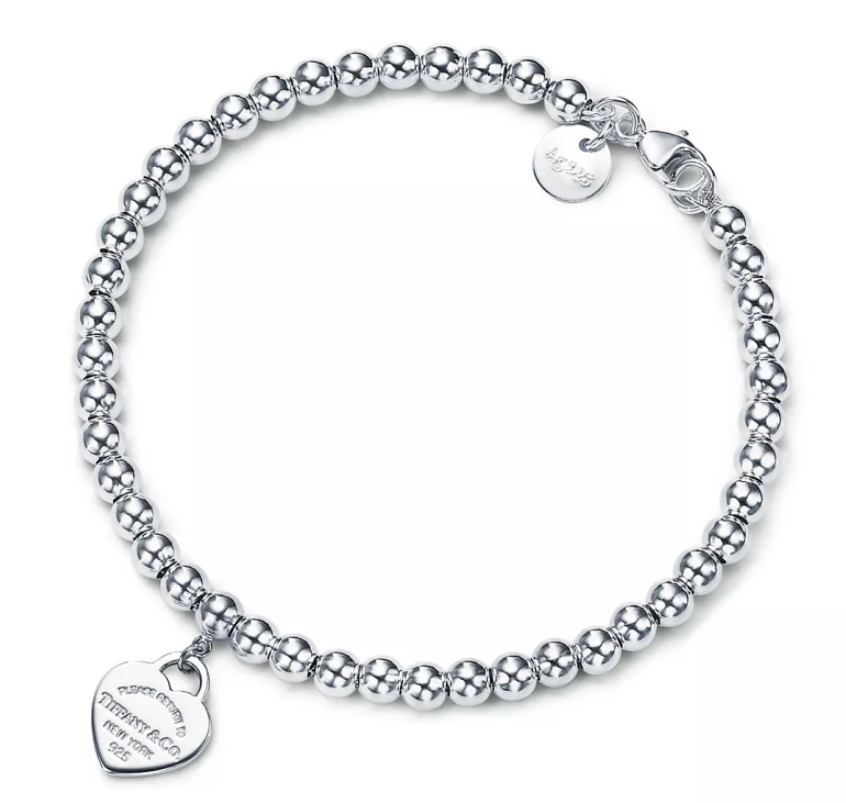Brazalete Return to Tiffany placa corazón grabada plata
