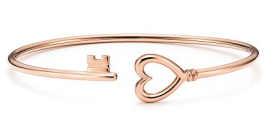 Brazalete Tiffany Keys llave y corazón oro rosa