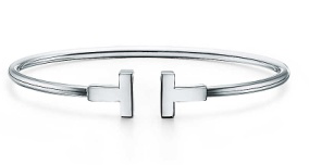 Brazalete Tiffany T Wire plateado liso