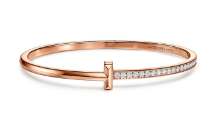 [TIFB112] Brazalete Tiffany T rígido oro rosa pavé circonias