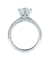 Anillo Solitario Circonia Central Pavé Plata