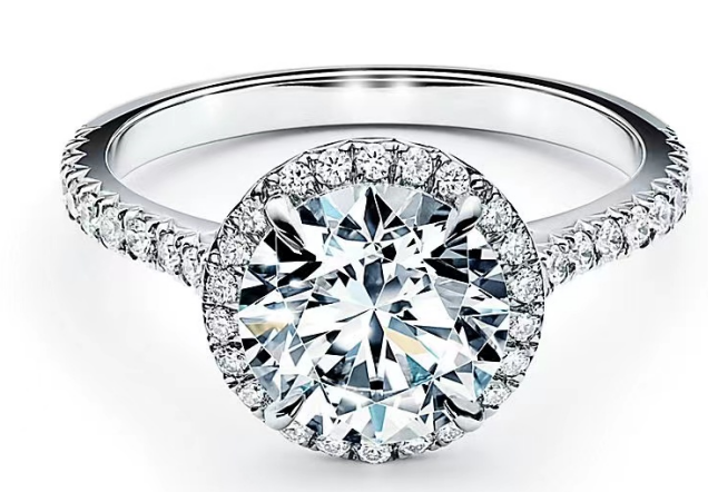 Anillo Halo Circonia Central Plata