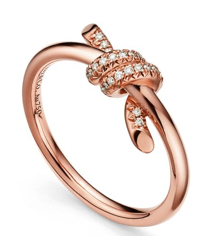 [TJZ-88] Anillo Tiffany Knot Nudo Pavé Oro Rosa