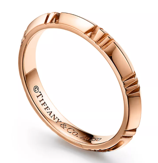 [TJZ-93] Anillo Tiffany Atlas Números Romanos Oro Rosa