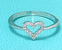 [TJZ-95] Anillo Corazón Abierto Pavé Plata
