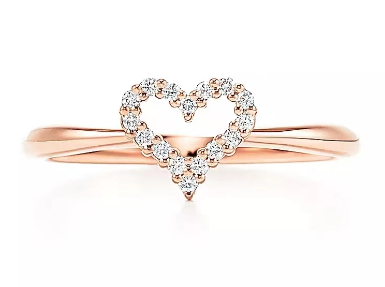 Anillo Corazón Abierto Pavé Oro Rosa