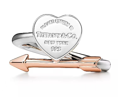 Anillo Tiffany dúo corazón Please Return y flecha oro rosa