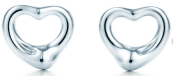 [T-E0135] Aretes Tiffany Elsa Peretti corazón abierto mini plata