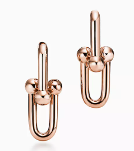 [E0154-1] Aretes HardWear Eslabón Liso Oro Rosa